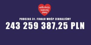 Wyniki 31. Finału WOŚP w 2023 roku 243259387,25 PLN