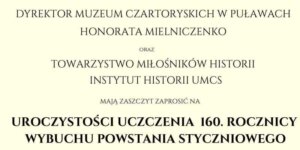 Część zaproszenia TMH na sesję o Powstaniu Styczniowym