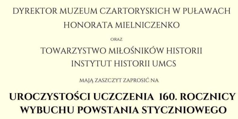 Część zaproszenia TMH na sesję o Powstaniu Styczniowym