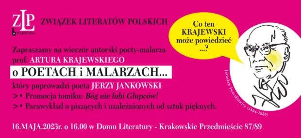 Zaproszenie na parawykład prof. Artura Krajewskiego - Związek Literów Polskich