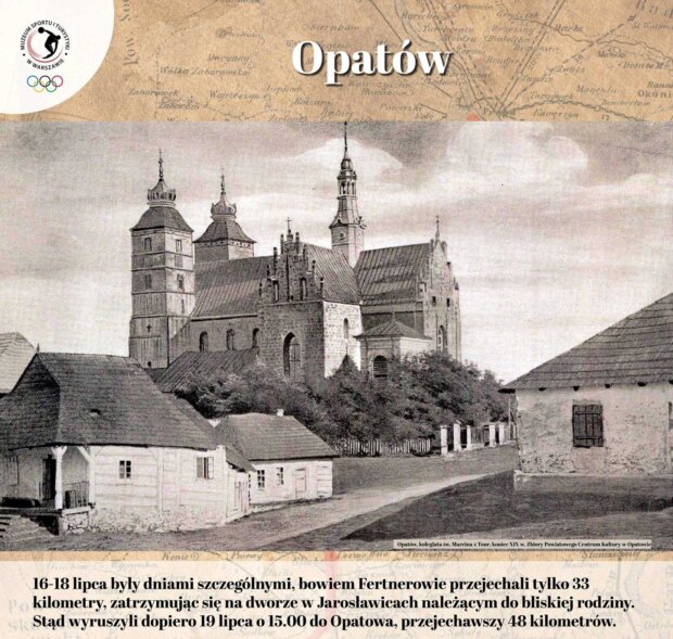 Opatów - fragment wystawy na podstawie dziennika podróży cyklistów Stanisława i Antoniego Fertnerów