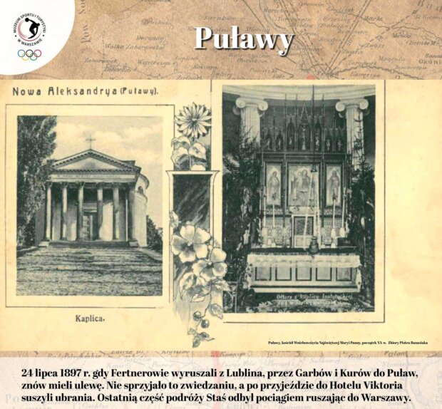 Puławy - fragment wystawy na podstawie dziennika podróży cyklistów Stanisława i Antoniego Fertnerów