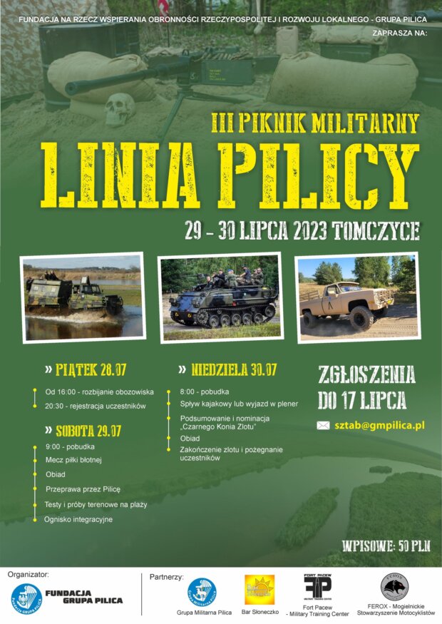 Piknik Militarny Grupy Pilica - plakat. Fot. GM Pilica