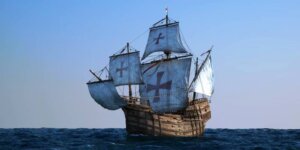 Santa Maria flagowy statek pierwszej wyprawy Krzysztofa Kolumba, który zatonął w sierpniu 1492 . Źr. polska-haiti.org