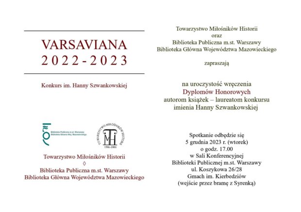 Varsaviana 2022-2023 -zaproszenie.