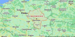 Mazowsze na mapie. źr. Google