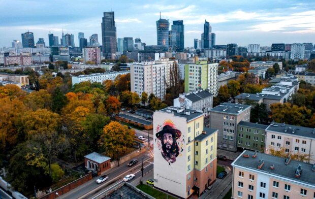 Mural Czesława Niemena na warszawskiej Woli . Fot Marcin Banaszkiewicz