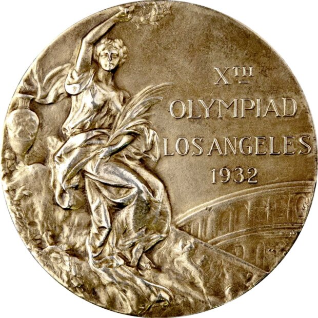 Złoty medal Igrzysk X Olimpiady w Los Angeles w 1932 r. – awers (zbiory MSiT)