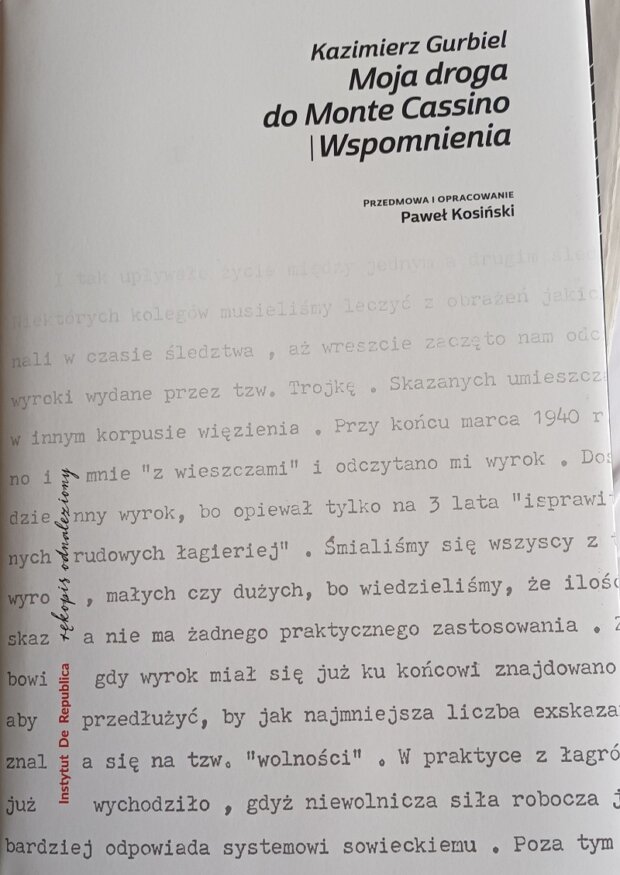 Moja droga do Monte Cassino okładka książki