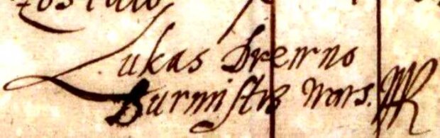 Podpis Łukasza Drewny - z wykazu jałmużny, 1630 źr. Biblioteka Uniwersytecka KUL. Fot. Kamil Frejlich