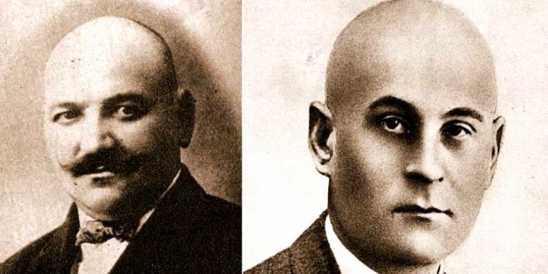 Gangsterzy - Łukasz Siemiątkowski (Tata Taśiemka) i Józef Łokietek . Fot. NN (źr. Wikimedia)