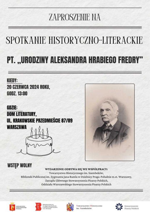 Urodziny Aleksandra Fredy - plakat. Fot. mat. prasowy