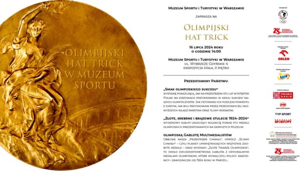 Olimpijski hat trick w Muzeum Sportu - zaproszenie. Fot. MSiT
