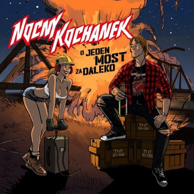 Nocny Kochanek okładka płyty O jeden most za daleko