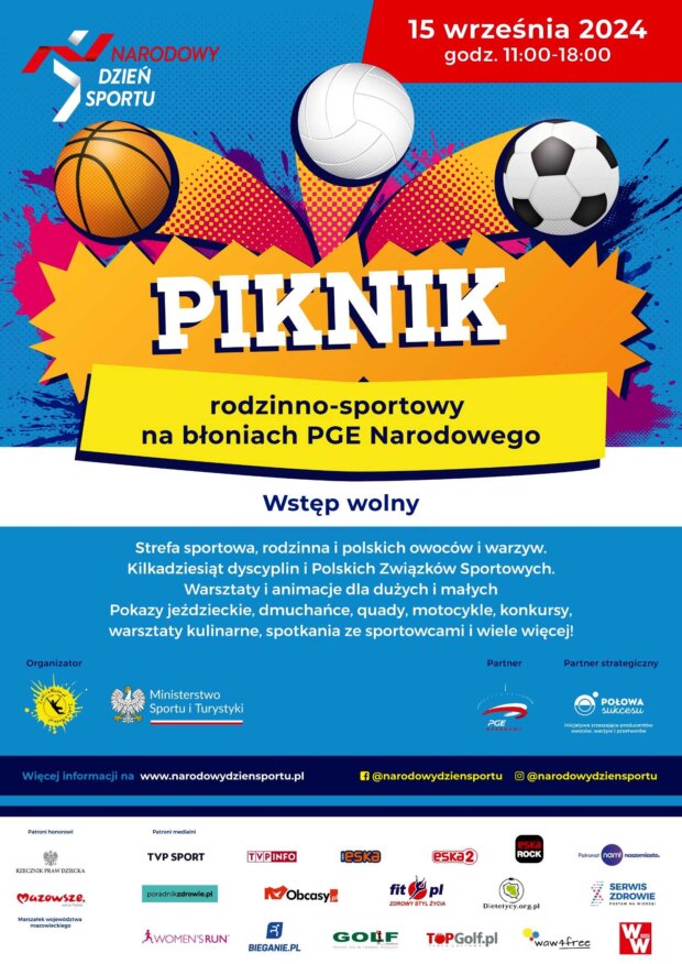 Narodowy Dzień Sportu plakat pikniku. Fot. mat. prasowy