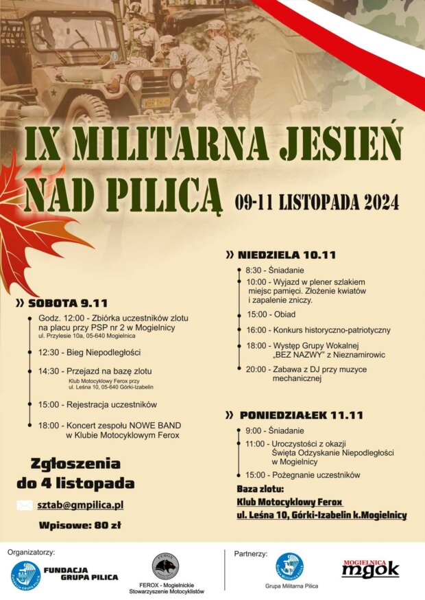 IX Militarna Jesień nad Pilicą - plakat. Fot. GM Pilica