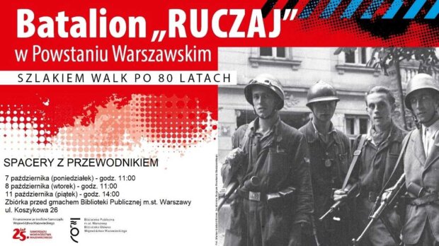 Plakat Spacery szlakiem Batalionu Ruczaj. Fot. Biblioteka Koszykowa