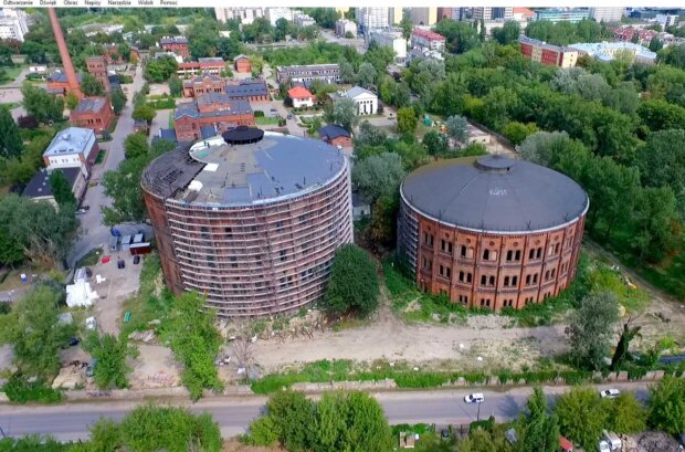 Teren Gazowni Warszawskiej w 2017 r. Zdjęcia z drona wykonał Rafał Retmaniak. Fot. Rafał Retamniak
