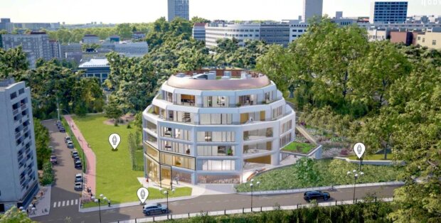 Rotunda Dynasy - wizualizacja apartamentowca budowanego przez firmę Marvipol. Fot. Marvipol