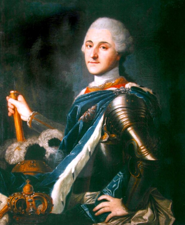 Stanisław August Poniatowski portret koronacyjny. Autor NN źr. Wikimedia