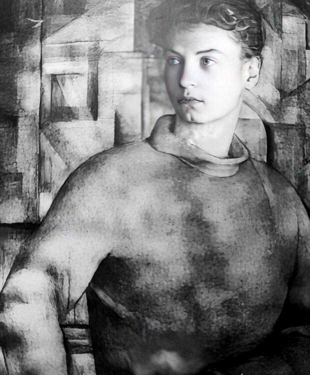 Edward Kozłowski - na obrazie Mieczysława Kotarbińskiego. Retusz AI. Fot. Arch. autora