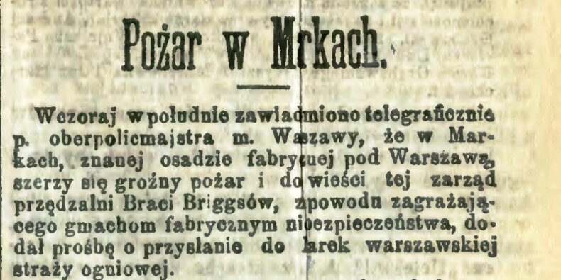 Pożar w Markach - Kurjer Warszawski. R. 83, 1903, nr 88 str. 5