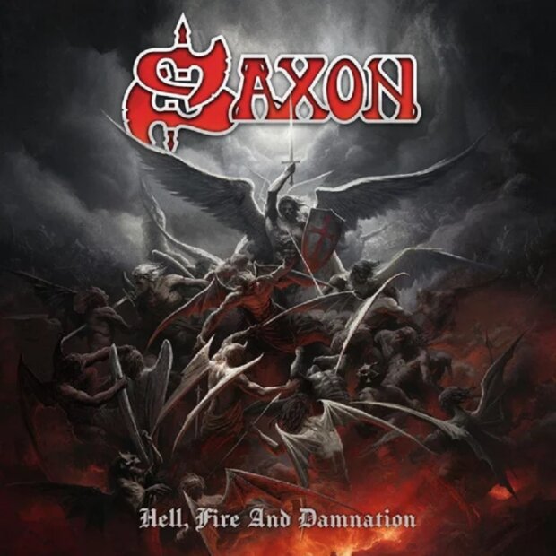 SAXON okładka płyty Hell, Fire and Damnation