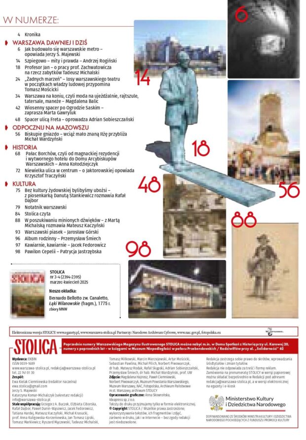 Stolica - spis treści numeru 3-4 z 2025 roku. Fot. Stolica