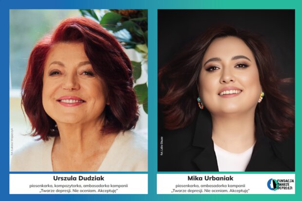 Urszula Dudziak i Miki Urbaniak - Ambasadorki kampanii społecznej „Twarze Depresji. Nie oceniam. Akceptuję.”. Fot. mat. prasowy