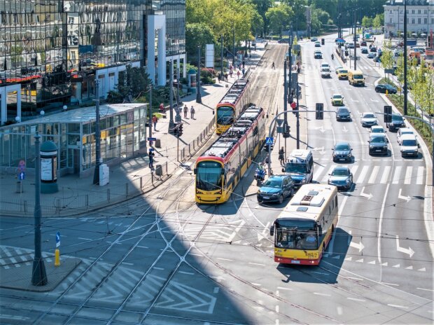 Rozjazd tramwajowy przy Placu Bankowym. Fot. C. Warś (UM Warszawy)