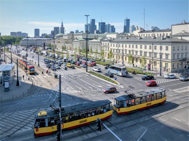 Rozjazd tramwajowy przy Placu Bankowym. Fot. C. Warś (UM Warszawy)