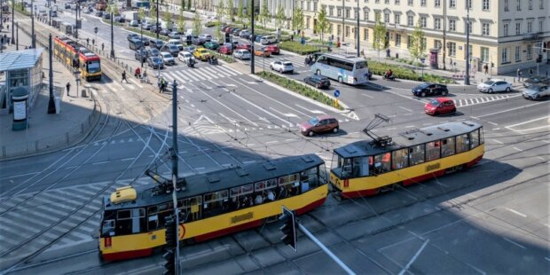 Rozjazd tramwajowy przy Placu Bankowym. Fot. C. Warś (UM Warszawy)