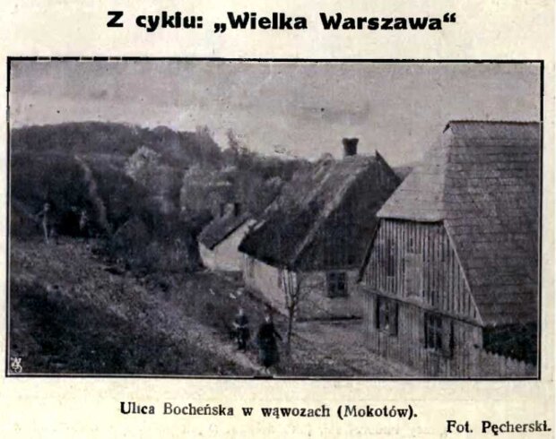 Szopy Polskie - ulica Bocheńska ok. 1926 r. Źródło ''Kurier Warszawski'', nr 106 (1926). Fot. arch. autorki
