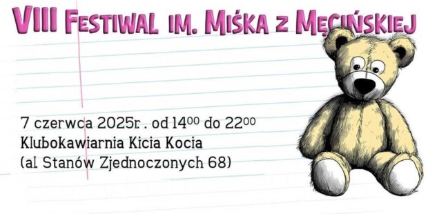 Festiwal Miśka z Męcińskiej - plakat. mat prasowy