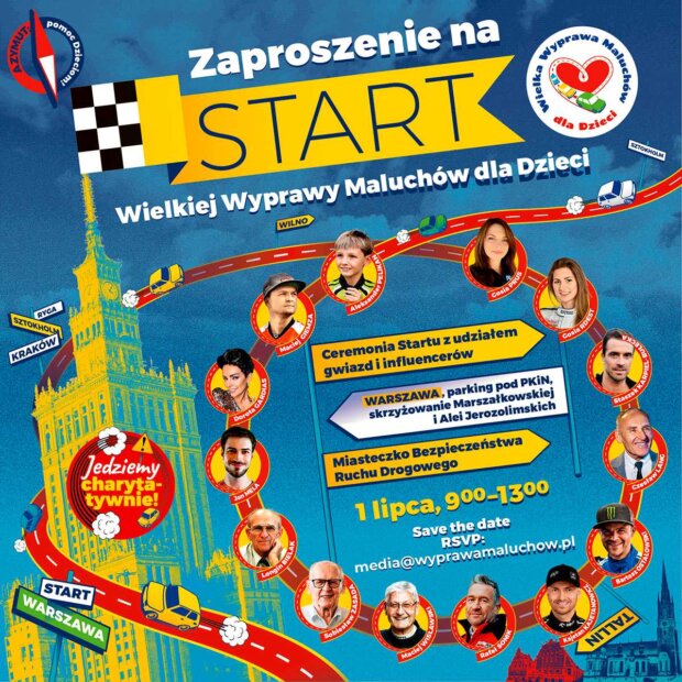 Zaproszenie na Start Wielkiej Wyprawy Maluchów dla Dzieci. Fot. mat. prasowy