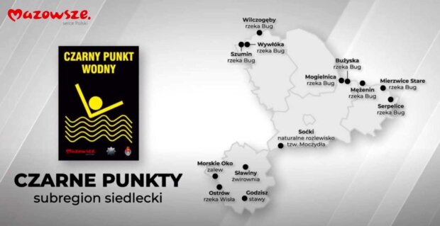Mapa czarnych punktów - w subregionie siedleckim. Fot. UMWM