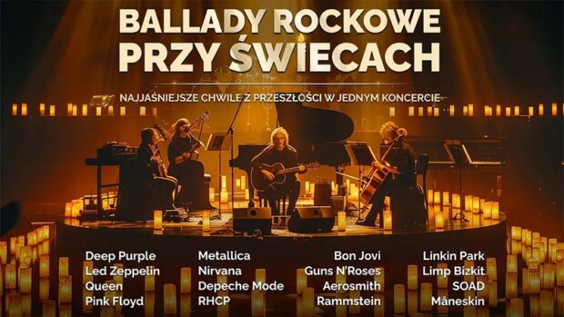 Ballady rockowe przy świecach plakat