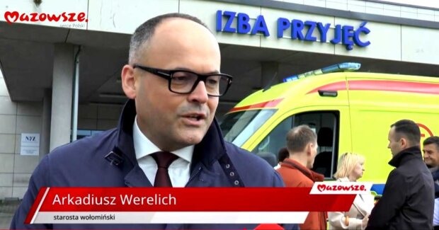 Arkadiusz Werelich starosta wołomiński - w Dzień Ratownika Medycznego. Fot. UMWM