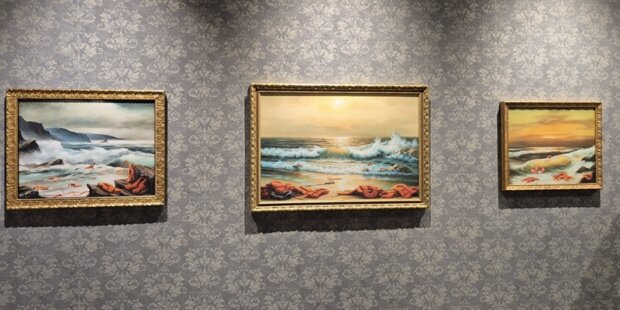 Banksy tryptyk Mediterranean Sea View