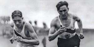 Stanisław Petkiewicz (z lewej) i Janusz Kusociński.