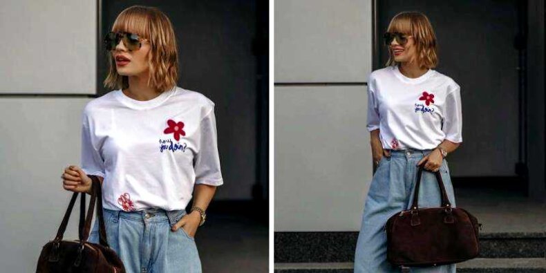 Modny t-shirt - który fason jest teraz na topie. Fot. mat. prasowy 800