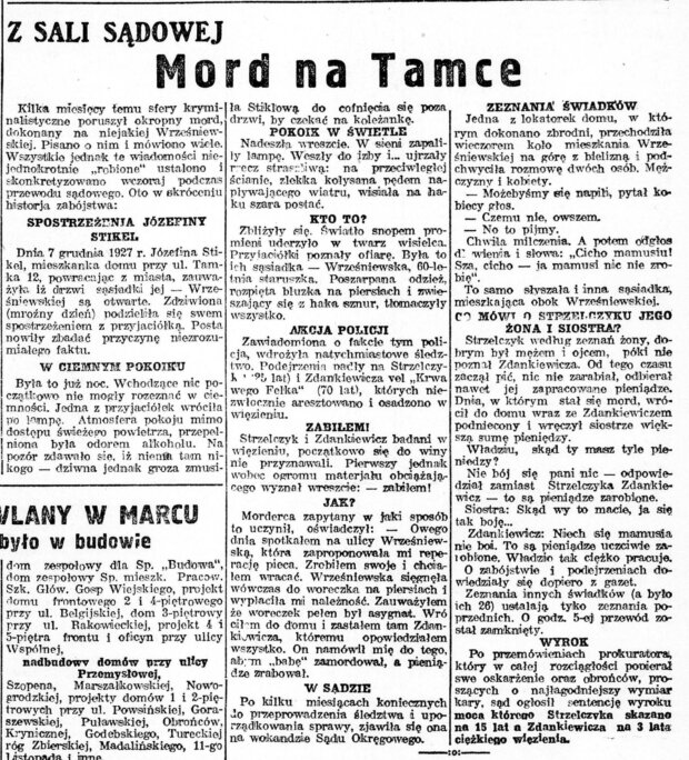 Mord na Tamce - Rzeczpospolita R. 9, nr 137 (10 maja 1928). Fot. Polona
