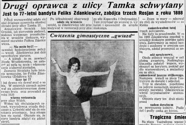 Schwytanie Felka Zdankiewicza w 1927 roku. Fot. Ekspress Poranny