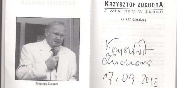 ''Z wiatrem w sercu'' Krzysztofa Zuchory - z autografem autora. Źr. fotografii okiemjadwigi.pl Fot. OkiemJadwigi.pl