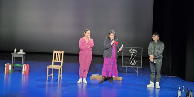 Od lewej Anna Sandowicz, Agnieszka Tobota i Sylwester Biraga