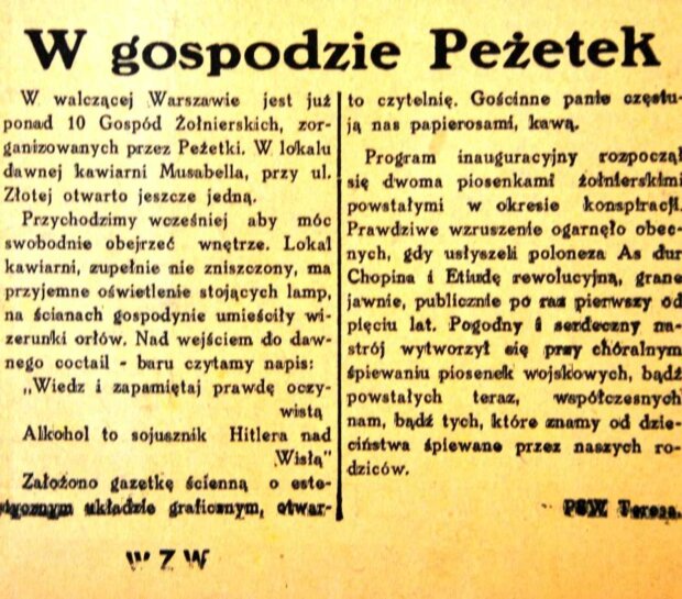 Fragment Biuletynu Informacyjnego - nr 51 z dnia 14 sierpnia 1944. Fot. źr. BUW