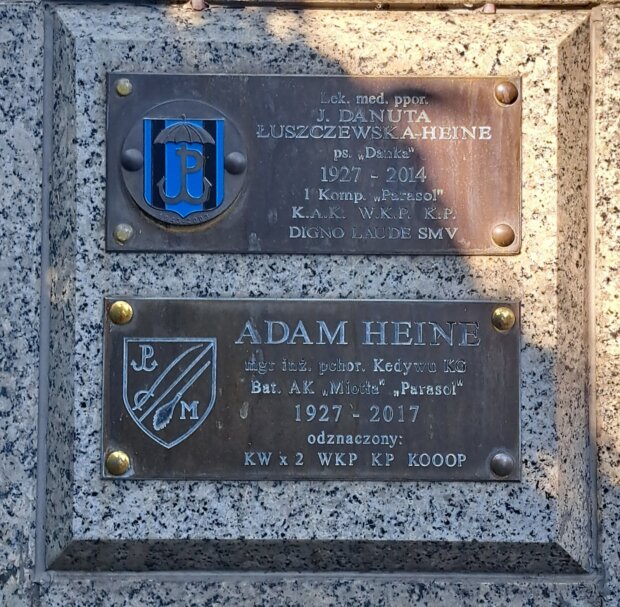 Wspólna mogiła Janiny Danuty Łuszczewskiej-Heine i Adama Heine - na warszawskich Powązkach Wojskowych. Fot. Agnieszka Cubała