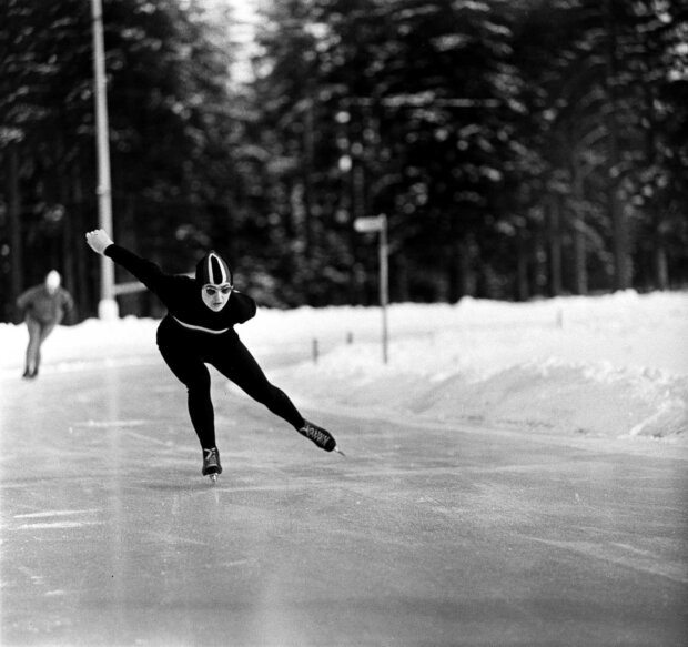 Helena Pilejczyk - łyżwiarka szybka w 1960 roku na Igrzyskach w Squaw Valley wywalczyła brązowy medal w wyścigu na 1500 m. Fot. zbiory MSiT
