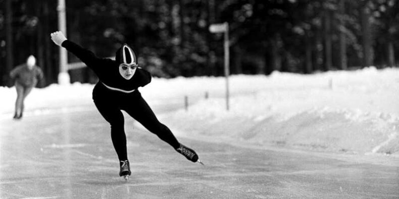 Helena Pilejczyk - łyżwiarka szybka w 1960 roku na Igrzyskach w Squaw Valley wywalczyła brązowy medal w wyścigu na 1500 m. Fot. zbiory MSiT