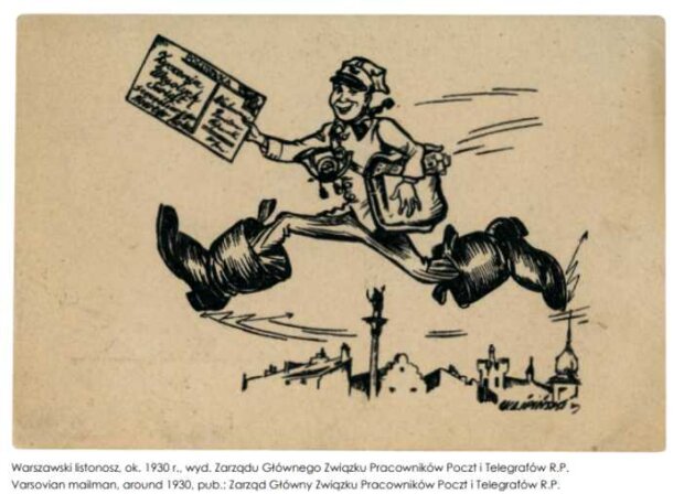 Karta pocztowa - Warszawski listonosz, ok. 1930 r. Fot. arch. autora